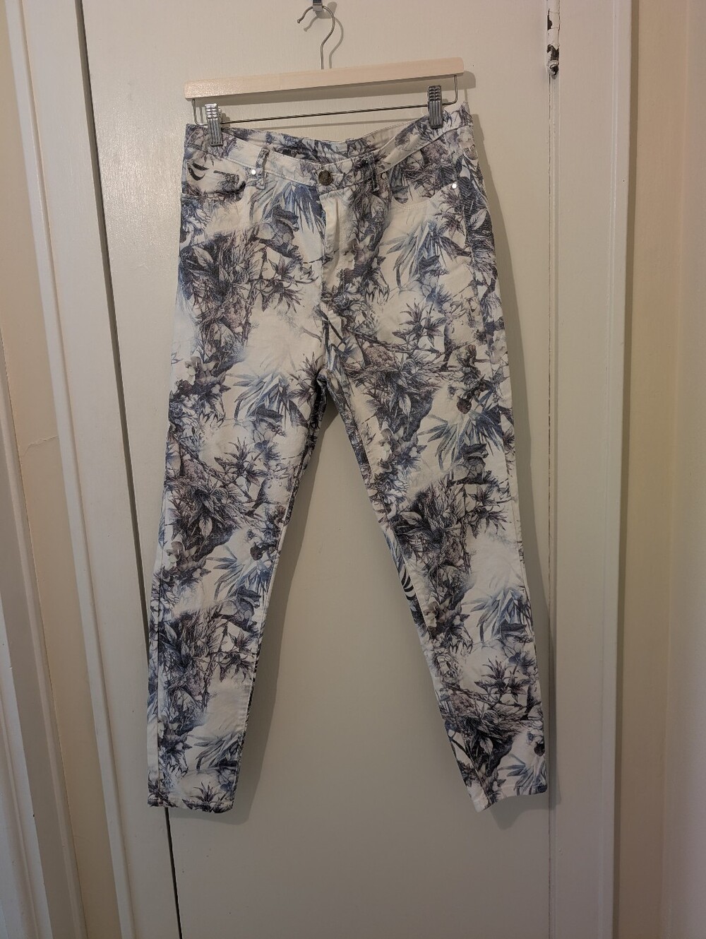 Coco + Carmen Women's White Floral-Print Slim Jeggins XL